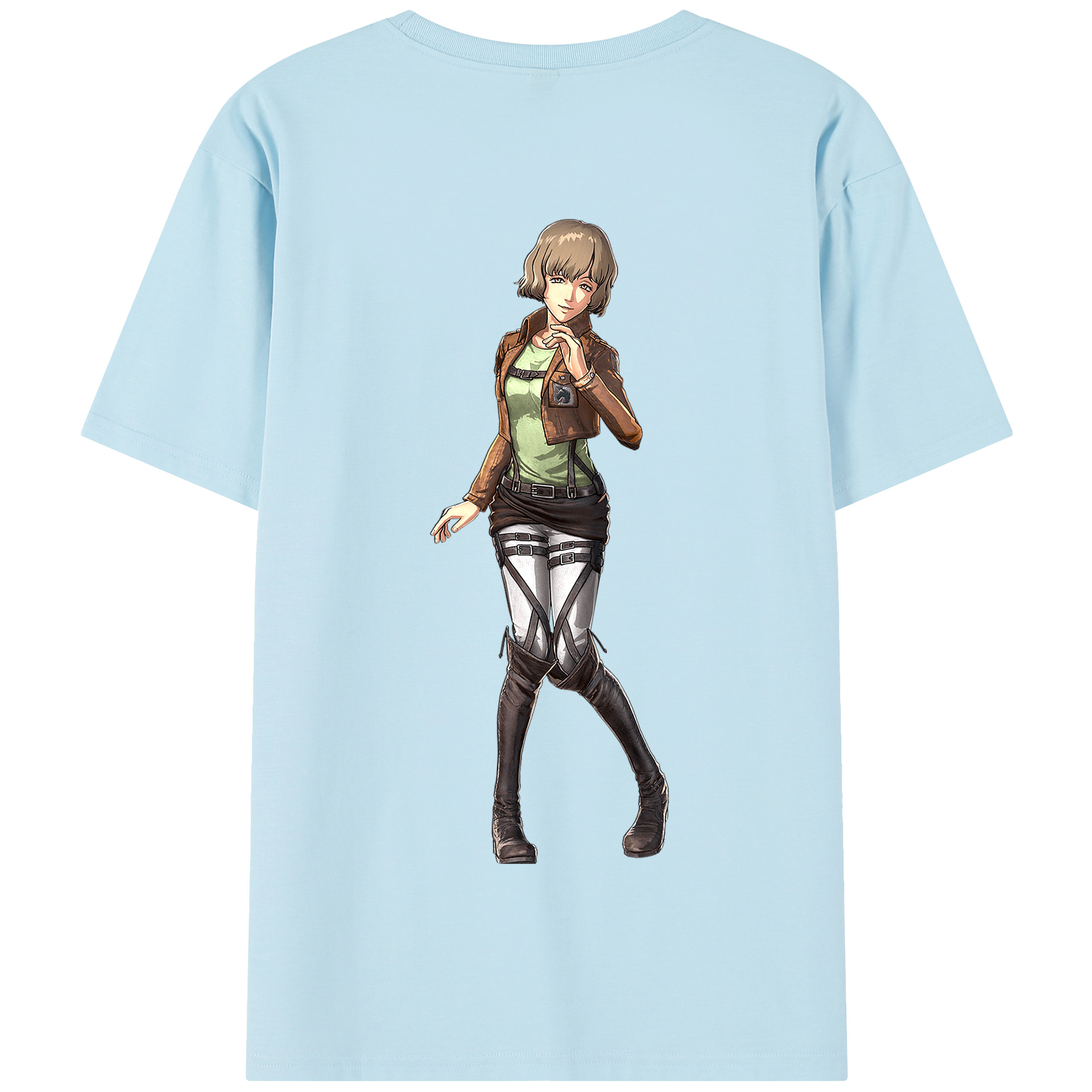 （画像用） 進撃の巨人 ヒツチ Attack on Titan Hitch 綿100％半袖Tシャツ（背面プリント）